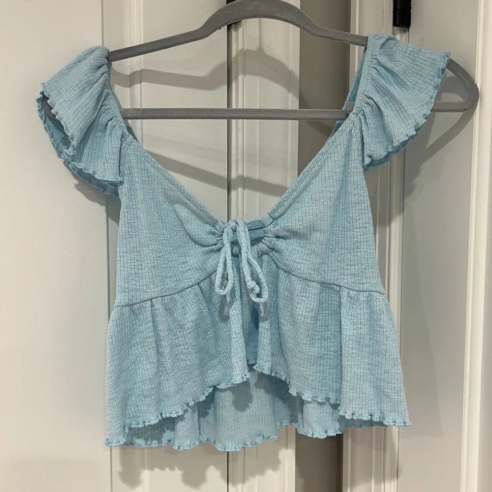 Women's Ruffled Red Top - Picture 3 of 4